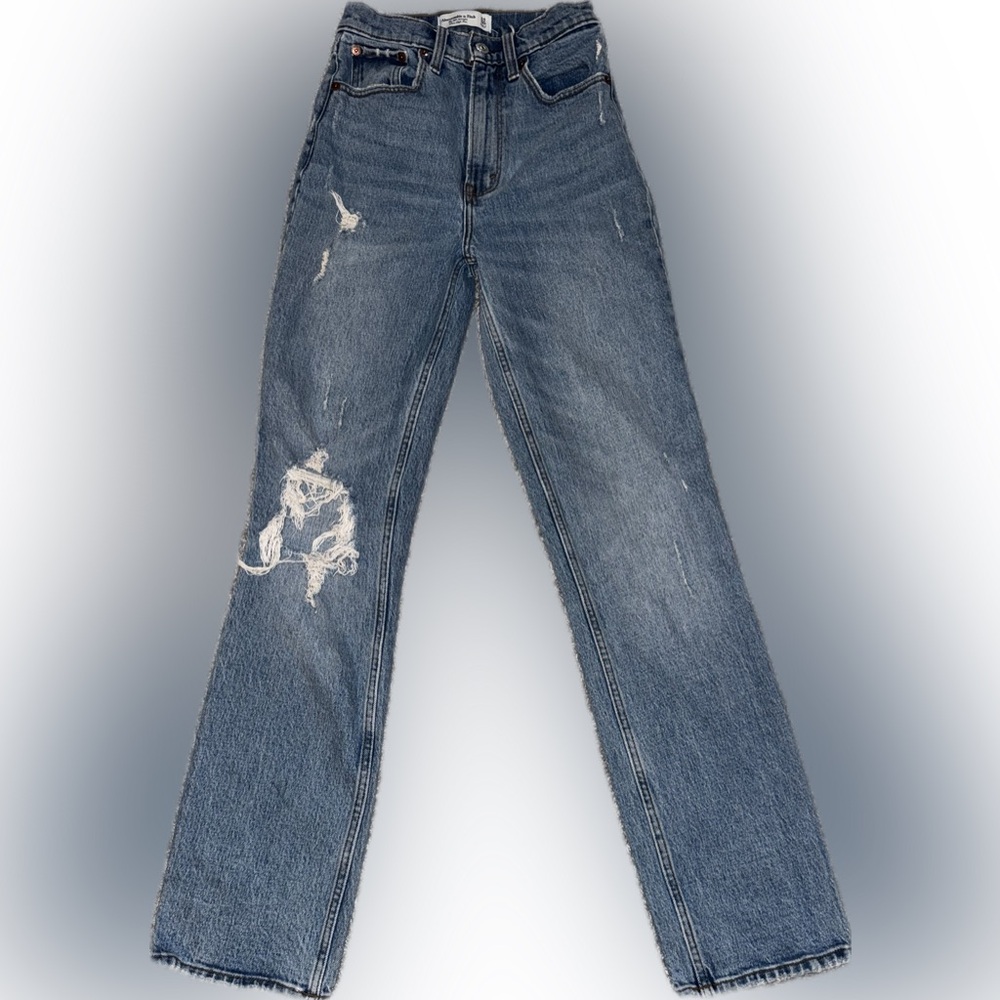 The 90’s straight ultra high rise denim/ jeans
